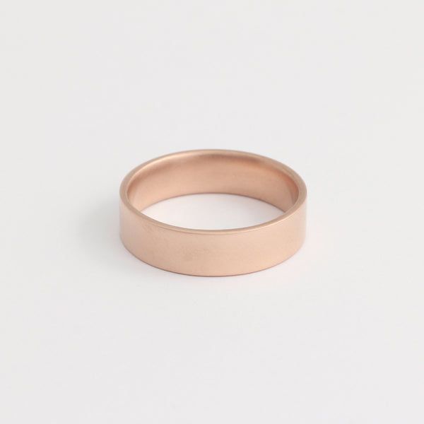 Rose Gold Wedding Band - 5mm Wide - Flat - Matte