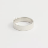 White Gold Wedding Band - 5mm Wide - Flat - Matte