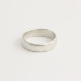 White Gold Wedding Band - 5mm Wide - Rounded - Polished