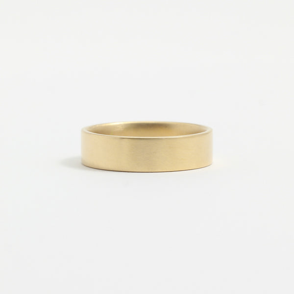 Yellow Gold Wedding Band - 5mm Wide - Flat - Matte