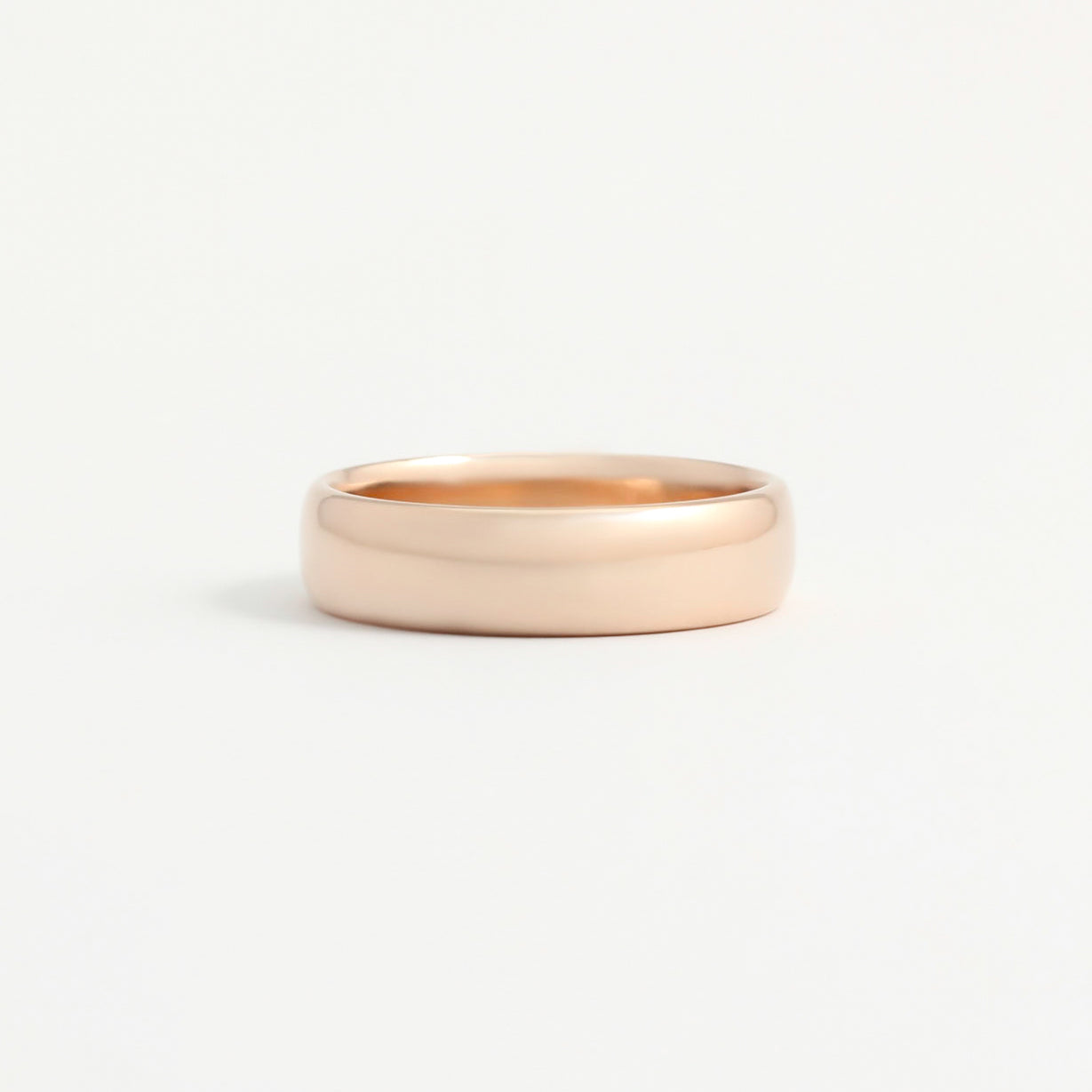Rose Gold Wedding Band - 5mm Wide - Rounded - Polished– Good Gold