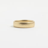 Yellow Gold Wedding Band - 5mm Wide - Rounded - Matte