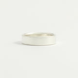 White Gold Wedding Band - 5mm Wide - Flat - Matte