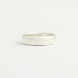 White Gold Wedding Band - 5mm Wide - Rounded - Polished
