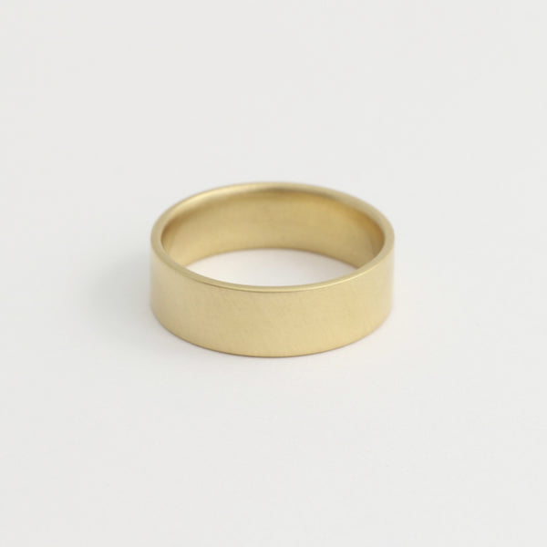 Yellow Gold Wedding Band - 6mm Wide - Flat - Matte