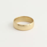 Yellow Gold Wedding Band - 6mm Wide - Rounded - Polished