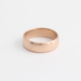Rose Gold Wedding Band - 6mm Wide - Rounded - Polished