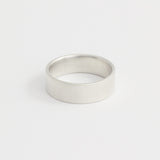 White Gold Wedding Band - 6mm Wide - Flat - Matte