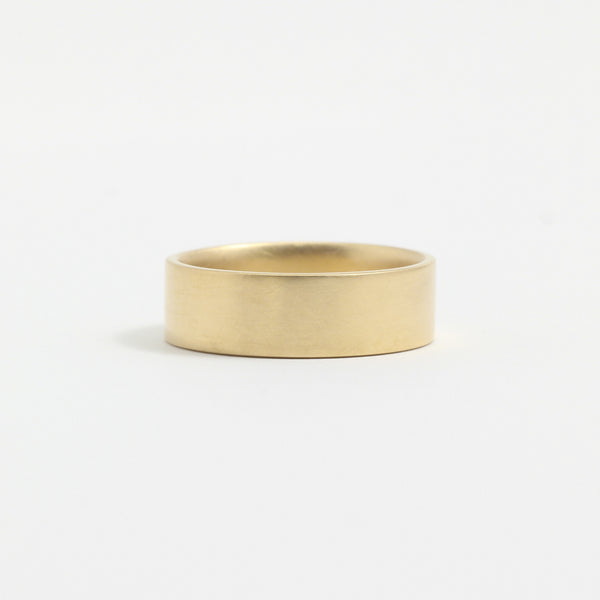 Yellow Gold Wedding Band - 6mm Wide - Flat - Matte