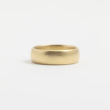 Yellow Gold Wedding Band - 6mm Wide - Rounded - Matte