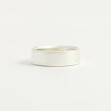 White Gold Wedding Band - 6mm Wide - Flat - Polished
