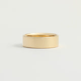 Yellow Gold Wedding Band - 6mm Wide - Flat - Polished