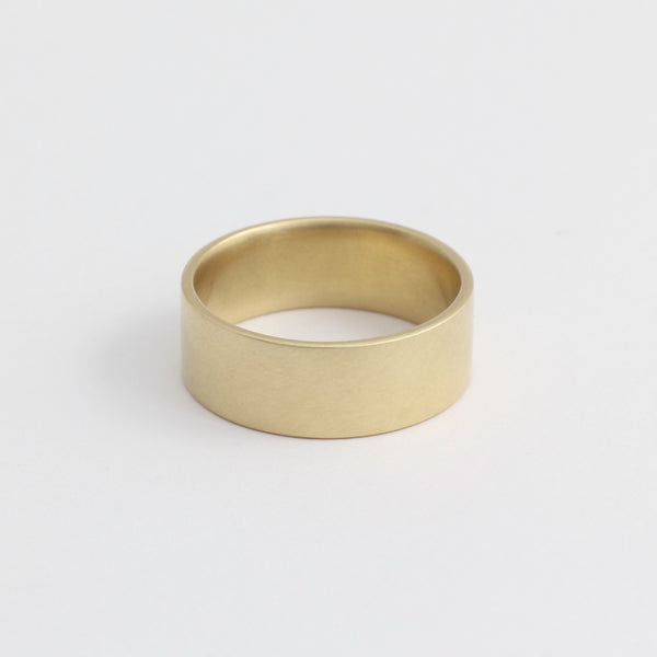 Yellow Gold Wedding Band - 7mm Wide - Flat - Matte