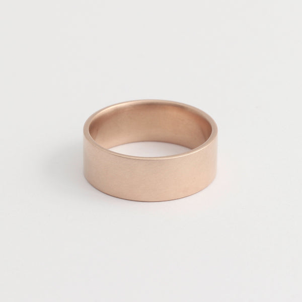 Rose Gold Wedding Band - 7mm Wide - Flat - Matte