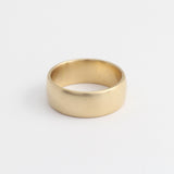 Yellow Gold Wedding Band - 7mm Wide - Rounded - Matte