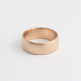 Rose Gold Wedding Band - 7mm Wide - Rounded - Matte