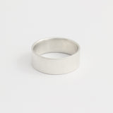 White Gold Wedding Band - 7mm Wide - Flat - Matte