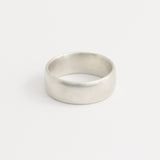 White Gold Wedding Band - 7mm Wide - Rounded - Matte