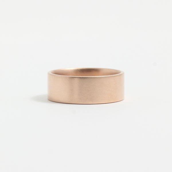 Rose Gold Wedding Band - 7mm Wide - Flat - Matte