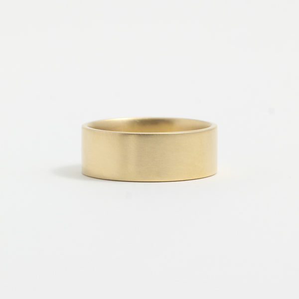 Yellow Gold Wedding Band - 7mm Wide - Flat - Matte
