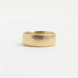 Yellow Gold Wedding Band - 7mm Wide - Rounded - Matte