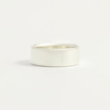 White Gold Wedding Band - 7mm Wide - Flat - Polished