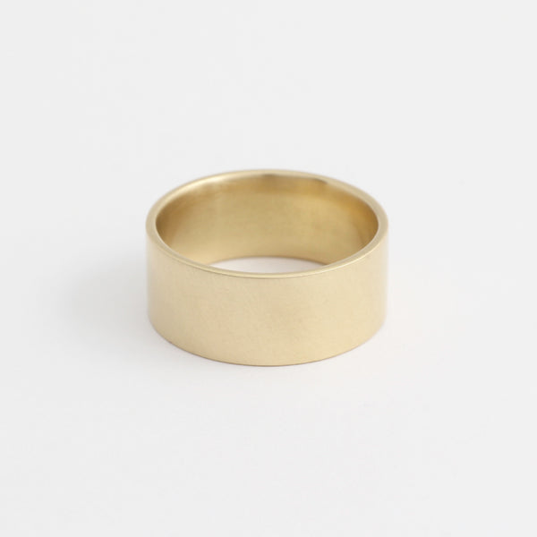 Yellow Gold Wedding Band - 8mm Wide - Flat - Matte