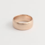 Rose Gold Wedding Band - 8mm Wide - Rounded - Matte
